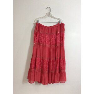 Together Maxi Skirt Lace Tiered Boho Chic Womens 18